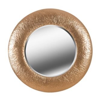 Medium Round Gold Beveled Glass Classic Mirror (34 in. H x 34...