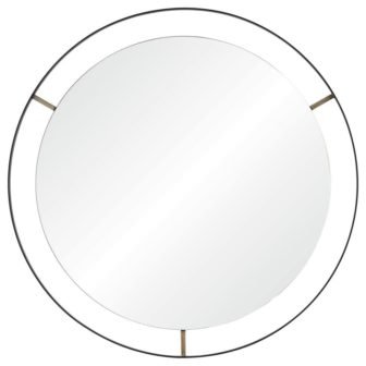 Medium Round Matte Black Modern Mirror (30.5 in. H x 30.5 in....