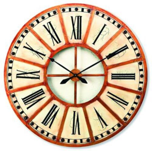 Medium Size Wall Clock in Italian gold and Crème