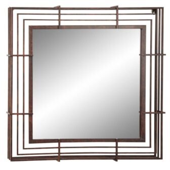 Medium Square Bronze Finish Modern Mirror (32 in. H x 32 in....