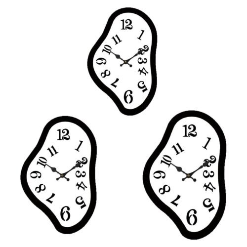 Melting Wall Clock Quiet Bedroom Bathroom Modern Timepiece Melted Watch for