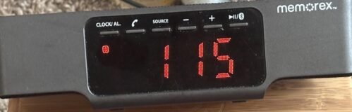 Memorex Bluetooth Clock Radio w/Wireless Charging On Top MCBQ618B NO ADAPTER