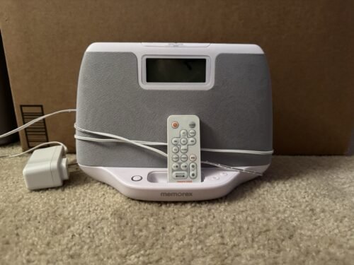 Memorex Clock Alarm Docking Station Audio For iPhone iPod With Remote