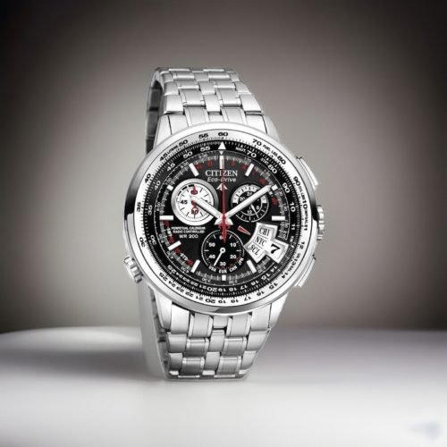 Mens Citizen Eco Drive Chrono-Time AT Alarm Radio Controlled Bracelet Watch