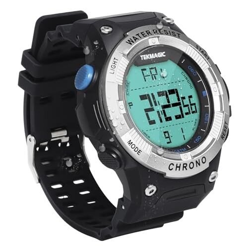 Men's Digital Sport Watch 10 ATM 100 Meters Waterproof Backlight, Alarm Clock, S