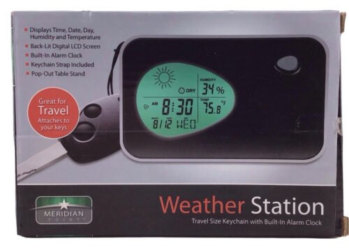 Meridian Point Weather Station Travel Size Keychain w/ Alarm Clock WS-12/2059