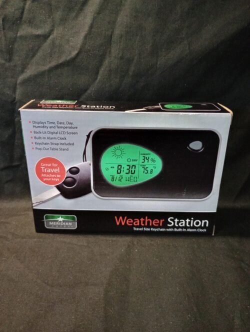 Meridian Point Weather Station Travel Size Keychain w/ Alarm Clock WS-12/2059