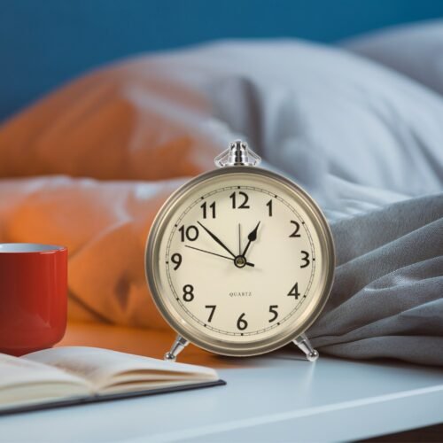 Metal Alarm Clock Roman Numerals Table Bedside Silent Alarm Clock Sweep Seconds