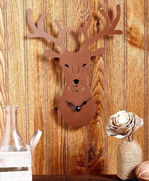 Metal Die-Cut Wildlife Wall Clocks Lodge Northwoods Clock Western Horse Clocks