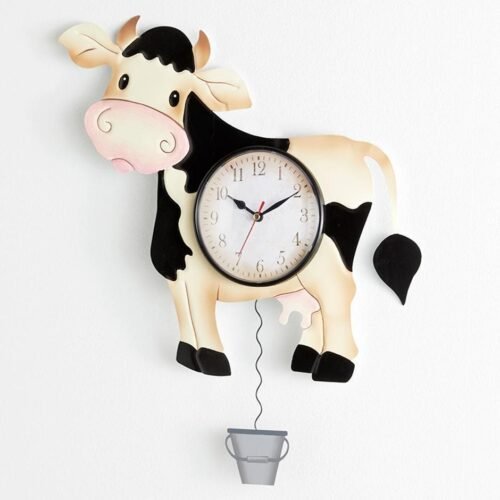 Metal Down On The Farm Pendulum Wall Clocks Whimsical Touch Kitchen Home Decor