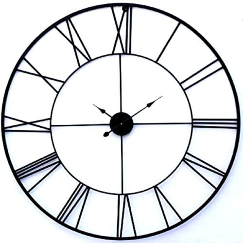 Metal Figures Themed Roman Modern Time Piece Large Hanging Decorative Wall Clock