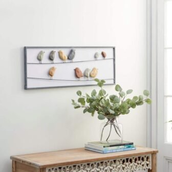 Metal Multi Colored Bird Wall Decor