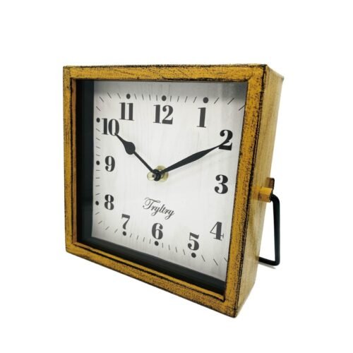Metal Table Clock, Battery Operated Decorative Silent Non-Ticking Table Clock...