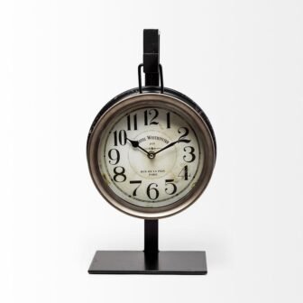 Metal Table Clock Decor