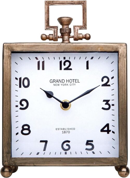 Metal Table Clock, Silent Non ticking Classic Battery Operated Decora