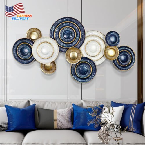 Metal Wall Art for Living Room 51''X25'' 3D Modern Luxury Wall Sculpture NEW USA