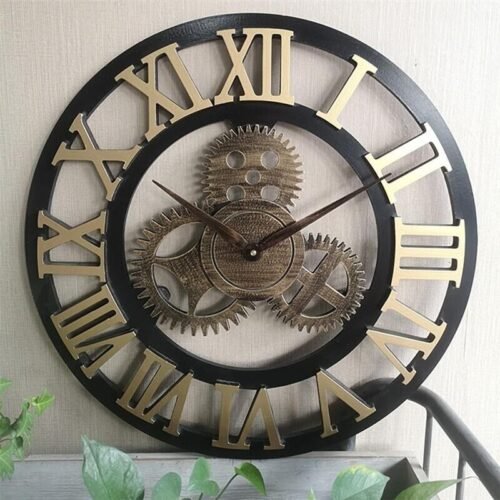 Metal Wall Clock Large Modern Art Design Creative 30cm Fashion Decorative Gear