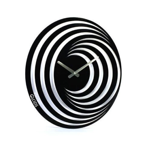 Metal Wall Clock Modern Unique Large Black Hypnosis Home Decor FREE SHIPPING