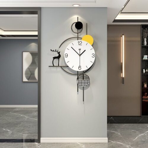 Metal Wall Clock Non Ticking Silent, Modern Metal Big Clocks Decorative