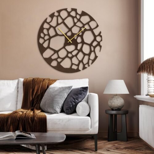 Metal Wall Clock Wall Art Decor, Contemporary Honeycomb Wall Sculpture Clock ...