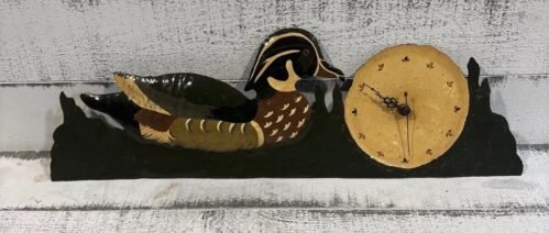 Metal Wall Hanging Duck Clock 26” - Vintage Country Cabin Vibe Hunting Lodge