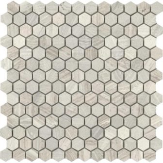 Metro Marble Cream 12.01 in. x 12.13 in. Honeycomb Honed Limestone Mosaic...