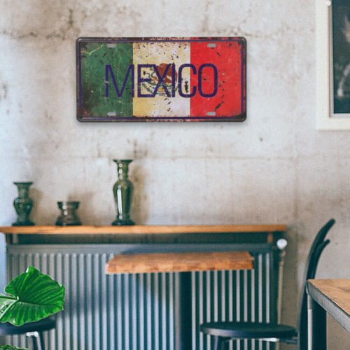 Mexico Metal Tin Sign Bar Cafe Garage Wall Decor Metal Wall Hanging Picture