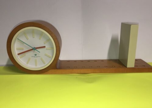 Michael Graves Design Maple Bookshelf Clock Bookend Works - dsktp or wall mount