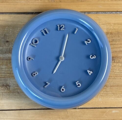 Michael Graves Designs Blue and Silver Modern Wall Clock 9"
