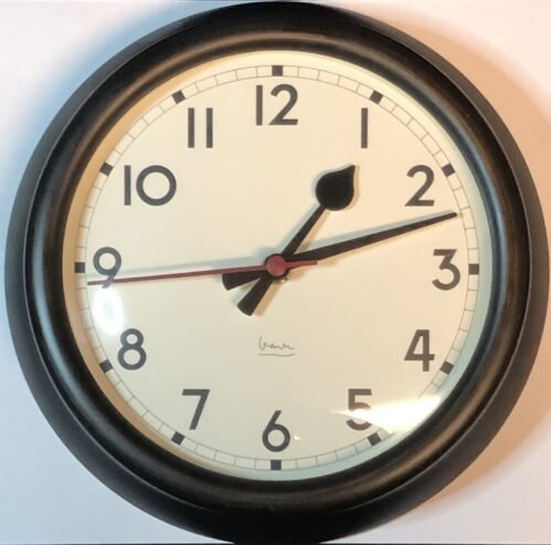 Michael Graves Wall Clock 8.5” ORB Finish Ogee Edge With a 6” Creme Colored Face