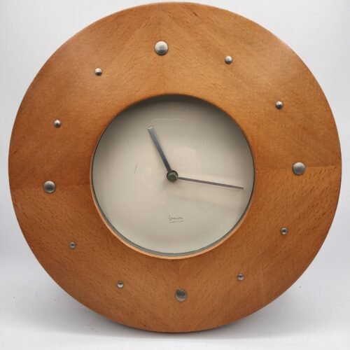 Michael Graves Wood Wall Clock Post Modern Metal Studs