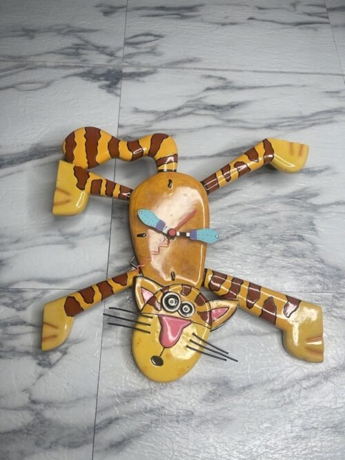 MICHELLE ALLEN DESIGNS- DINNER TIME CAT PENDULUM WALL CLOCK, WHIMSICAL ART