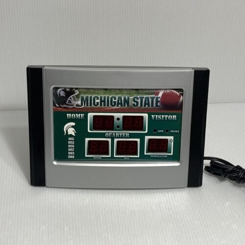 Michigan State Football Spartans alarm clock scoreboard Date/Time/Temperature