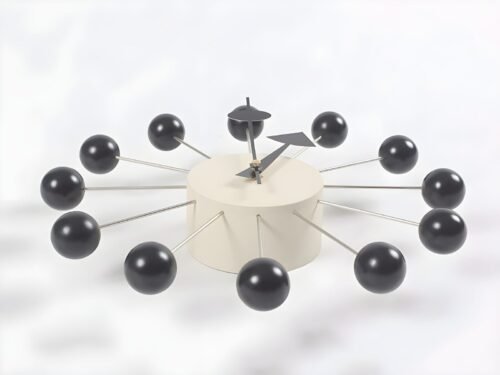 Mid-Century Modern Atomic Wall Clock - Retro Black and White