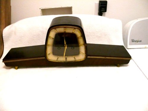 Mid Century Modern Franz Hermle & Sons Westminster Chime Windup Mantle Clock MCM