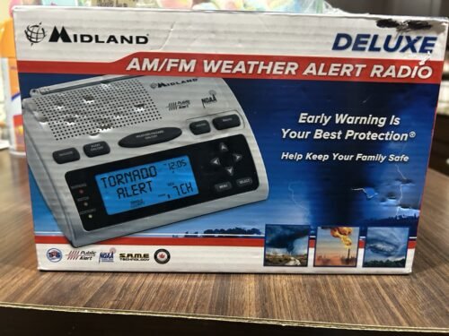 MIDLAND WR-300 AM/FM Alert Weather Radio, Alarm Clock, NOAA Public Hazards Alert