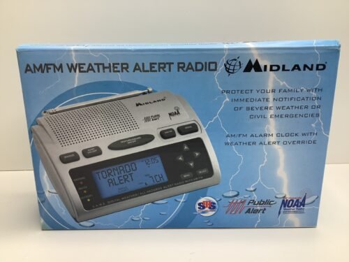 MIDLAND WR-300 AM/FM Alert Weather Radio, Alarm Clock, NOAA Public Hazards Alert