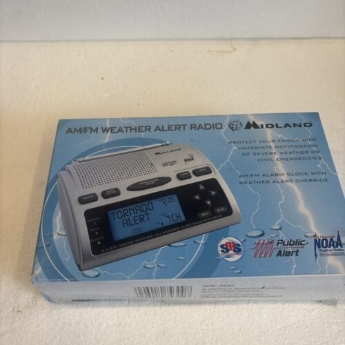 MIDLAND WR-300 AM/FM Alert Weather Radio, Alarm Clock, NOAA Public Hazards Alert