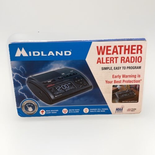 Midland WR400 NOAA Weather Alert AM FM Alarm Clock/Radio USB LCD Screen NEW
