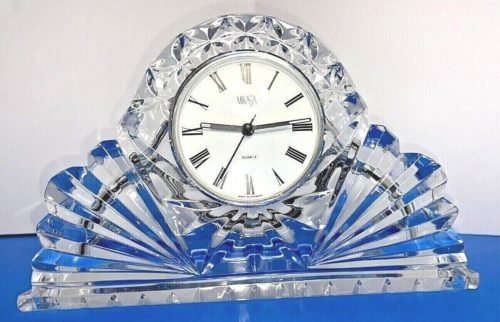 Mikasa Crystal Quartz "Slovenia" Clock Made in Germany untested Art Deco Styled
