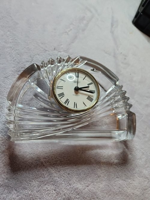 Mikasa Glass Crystal Quartz Mantel Clock