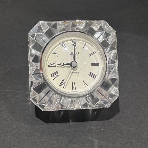 MIKASA Quartz 3.5" Crystal Glass-Mounted Desk Clock - Germany