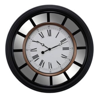 Milan Oversized 22 in. Wall Clock with Mirror Accent 2 1/2 in. D