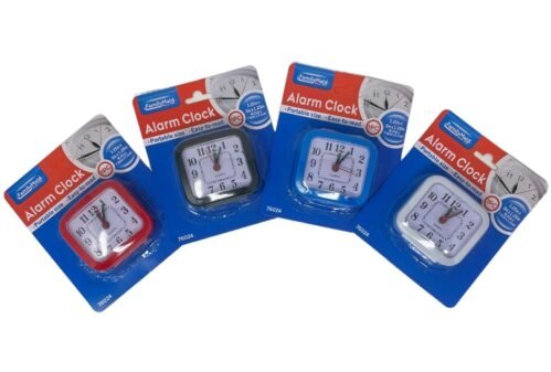 Mini Analog Alarm Clock Portable Cute Square Compact Travel Room Desk Bedside