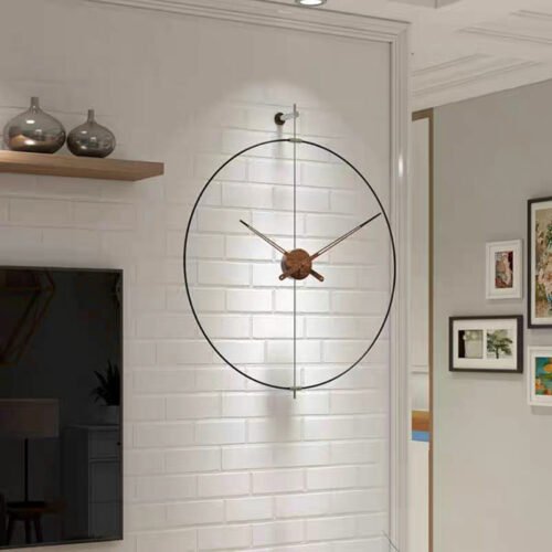 Minimalist Metal Ring Silent Large Wall Clock Iron Modern Design Home Black US