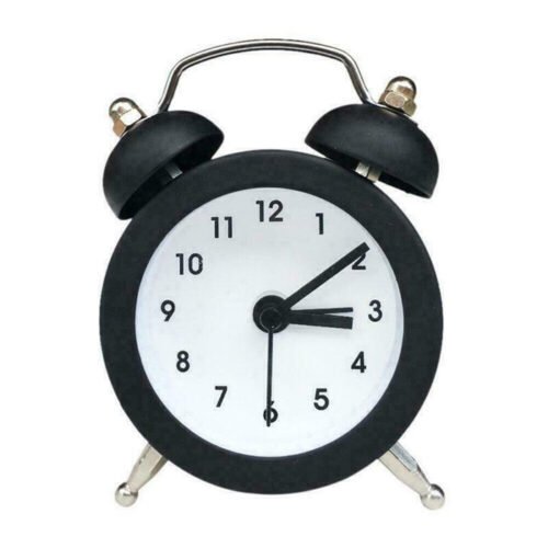 Mini Metal Twin Bell Alarm Clock Loud Clocks Vintage Bedside Analogue Table