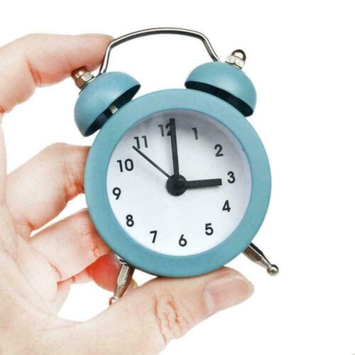 Mini Metal Twin Bell Alarm Clock Loud Clocks Vintage Bedside Analogue Table