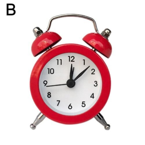 Mini Metal Twin Bell Alarm Clock Loud Clocks Vintage Bedside Analogue U7W3