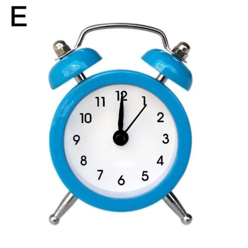Mini Metal Twin Bell Alarm Clock Loud Clocks Vintage Bedside Analogue U7W3