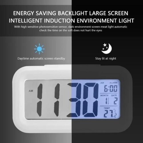 Mini Smart Alarm Clock with Night Light and Easy to Read Digital Display